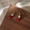 【敦煌珍珠红玛瑙耳坠】红玛瑙优雅气质925银针耳环女复古宫廷温柔耳饰 商品缩略图0
