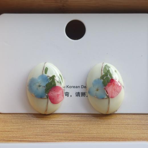 复古uv胶押花耳环 商品图4