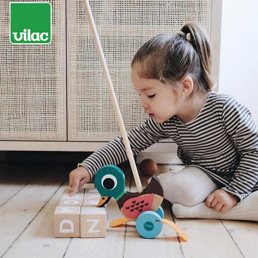 vilac 绿头鸭推杆 推拉和滑步 适合年龄2岁+ 法国玩具  V7785 商品图4