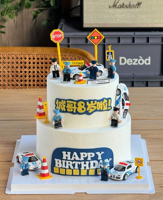 警察蛋糕E款 乐高 双层 商品图0