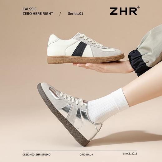 ZHR则则复古增高德训鞋女春季新款透气软底休闲鞋耐磨防滑板鞋女 商品图3