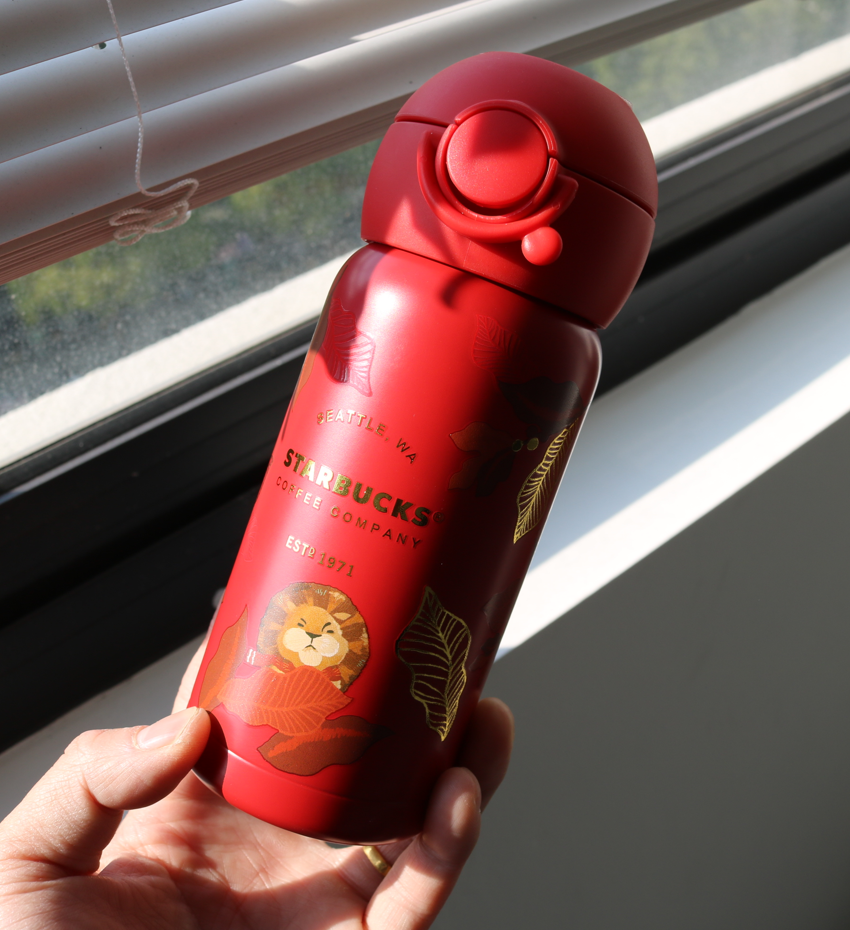 星8克元单~350ml新年红 圣诞款316不锈钢保温杯 PJ964