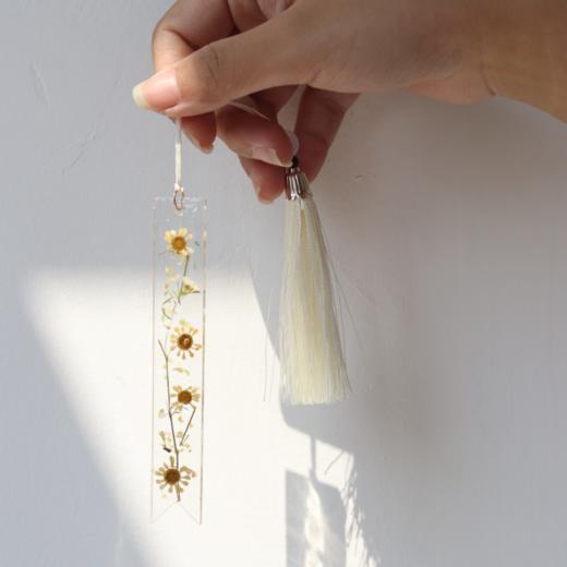 押花滴胶透明流苏小清新书签 商品图1