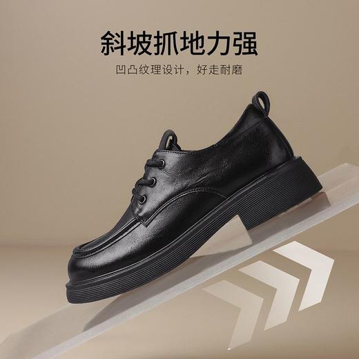 ZHR则则英伦单鞋女2025新款超软厚底乐福鞋学院系带百搭皮鞋女鞋 商品图4