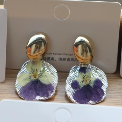 复古uv胶押花耳环 商品图6