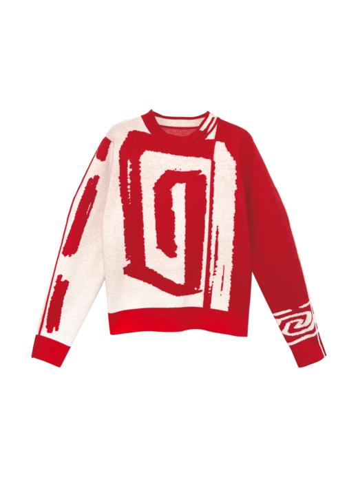 新年圆领羊绒衫 商品图0