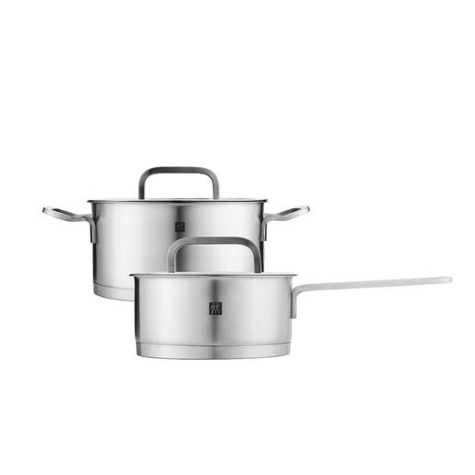 双立人（ZWILLING） ZWILLING Moment 浅烧锅20cm单柄炖锅16cm单柄炖锅套装特渠 不锈钢锅具 2件套 商品图1