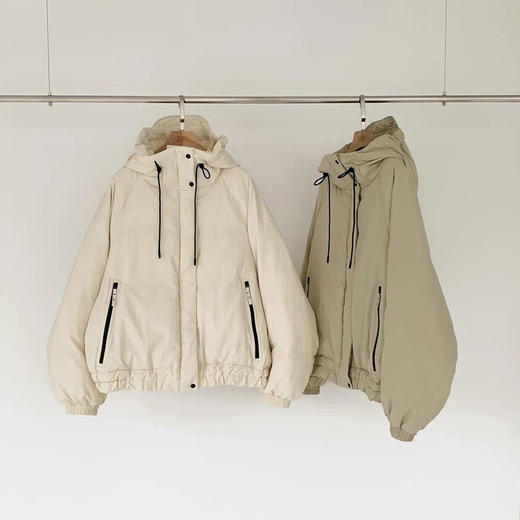 韩国2024年冬季简约设计师款宽松百搭立领连帽白鸭绒羽绒服！正版EGG 商品图5