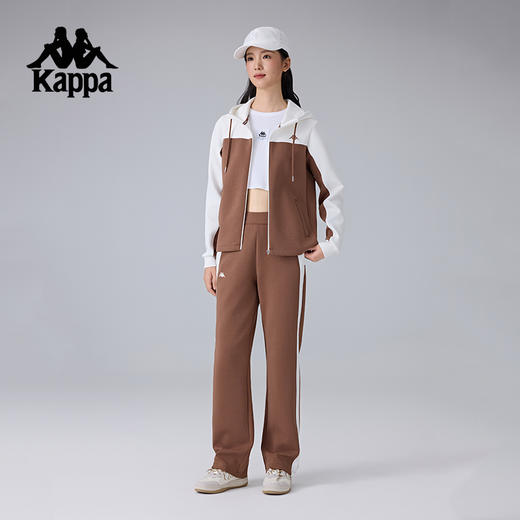 Kappa卡帕背靠背运动长裤女新款美式针织直筒裤休闲跑步裤训练裤K0F22AK42 商品图4