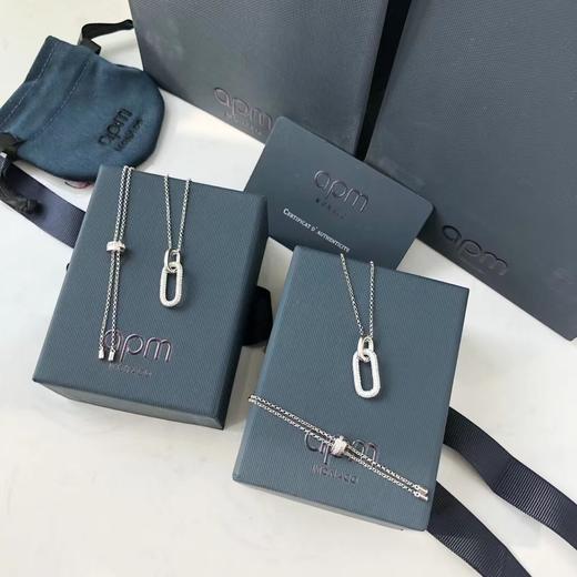 D010227简约大气百搭款bling bling几何双环双扣项链 商品图0