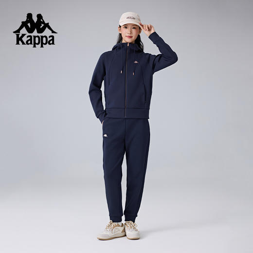Kappa卡帕背靠背运动开身帽衫女新款复古卫衣休闲长袖针织外套潮K0F22MK41 商品图4