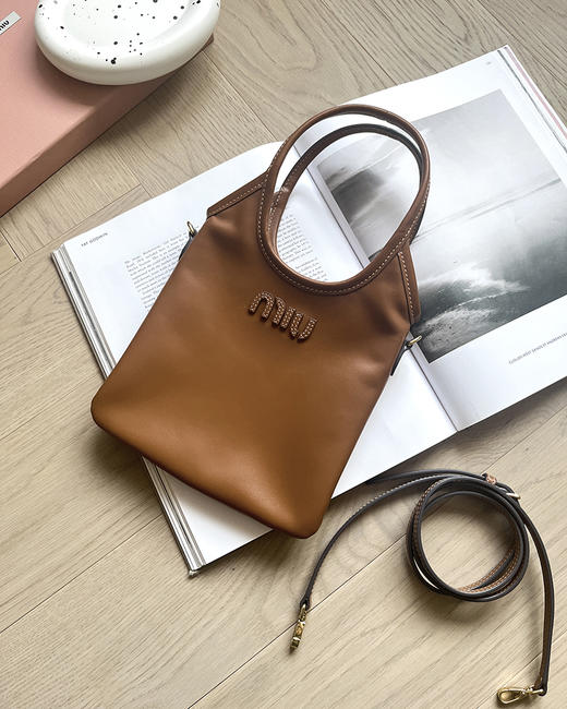 单品包邮 现货 THS 1.6-无 缪家 大牛工厂 IVY皮革手袋 撞色缝线托特包 3色 CQ1379 商品图9