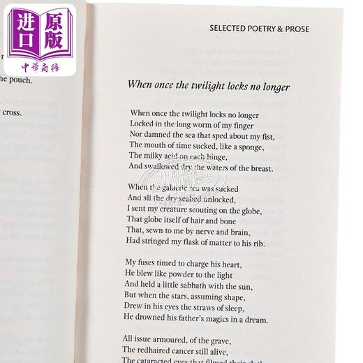 【中商原版】迪伦 托马斯精选诗歌与散文 柯林斯经典 英文原版 Selected Poetry Prose Collins Classics Dylan Thomas 商品图2