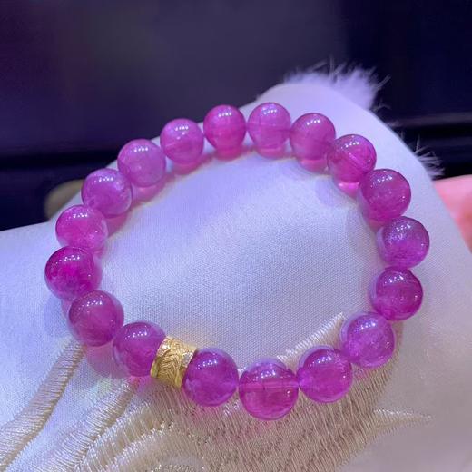 10mm-15mm单圈全色粉碧玺手链 商品图0