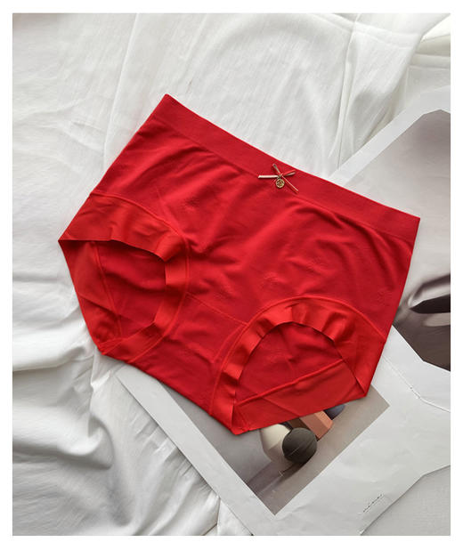 【99元3条，下单数量拍3】皇家丽美 本命年结婚生日莫代尔红色鸿运女内裤底裤DKM1358 商品图2