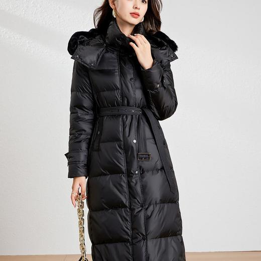 【高货kbnq】全新升级【铂金会员1029/天猫1389/差价360】(60047) 洛诗琳冬季加厚保暖洋气减龄简约风女式连帽毛领羽绒服 商品图0