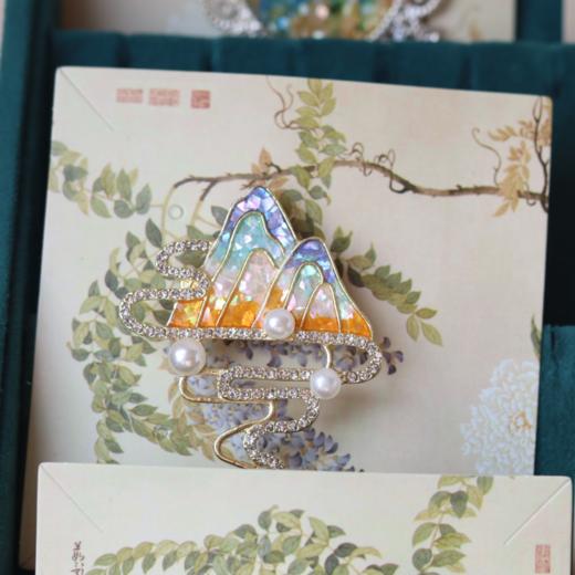 把“千里江山”带身上系列手作螺钿胸针别针 商品图5