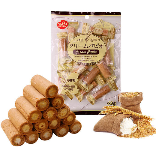 星七牌奶油味夹心小蛋卷63g/袋 商品图0