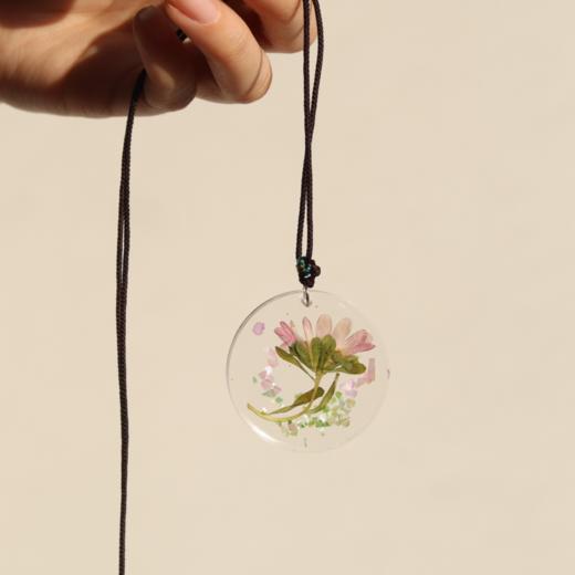 手作滴胶押花透明项链吊坠 商品图4
