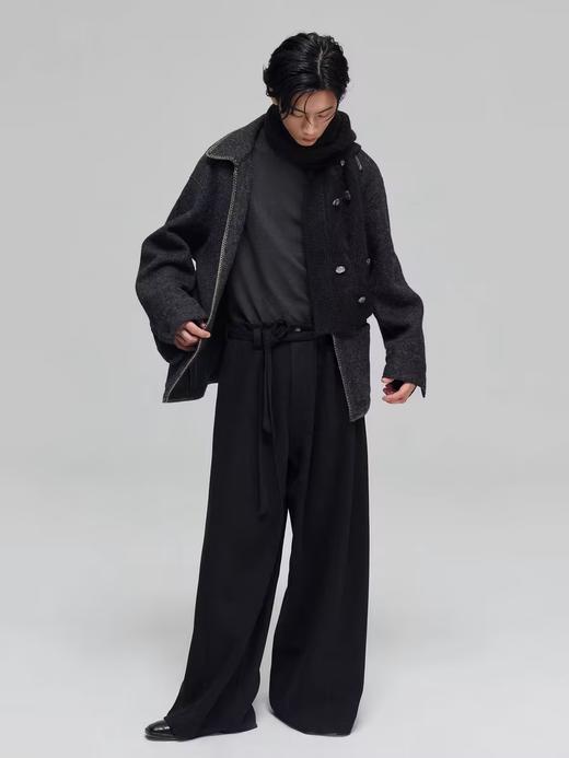 Simple Project/K23150/羊毛混纺厚款绑带剑道阔腿裤长裤 商品图4