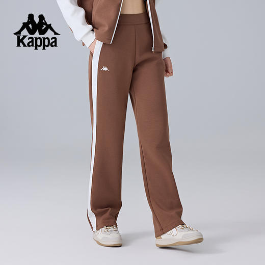 Kappa卡帕背靠背运动长裤女新款美式针织直筒裤休闲跑步裤训练裤K0F22AK42 商品图2