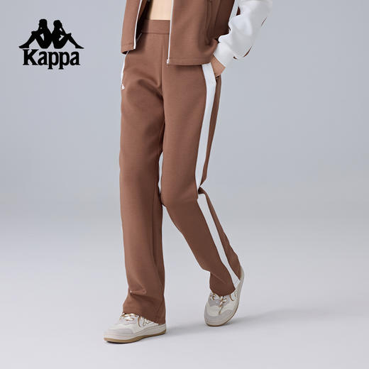 Kappa卡帕背靠背运动长裤女新款美式针织直筒裤休闲跑步裤训练裤K0F22AK42 商品图3