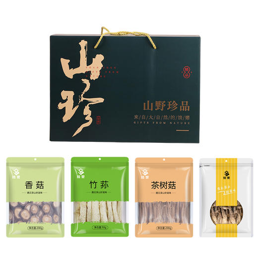 山珍之礼菌菇礼盒无熏硫磺 竹荪、克香菇、茶树菇、鹿茸菇 商品图9
