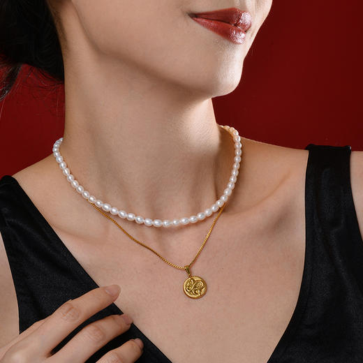 Manreya玛芮雅“蛇来运转”淡水珍珠双层项链 商品图1