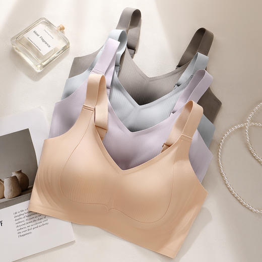 F1-【A-D杯无痕】【反重力提拉 聚拢防下垂】显瘦收副乳薄款女士内衣文胸  丁香软玉/花满月朦 商品图13