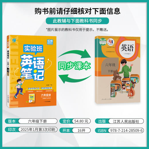 2025年春 小学英语【人教PEP版】六年级下册 实验班笔记 商品图2