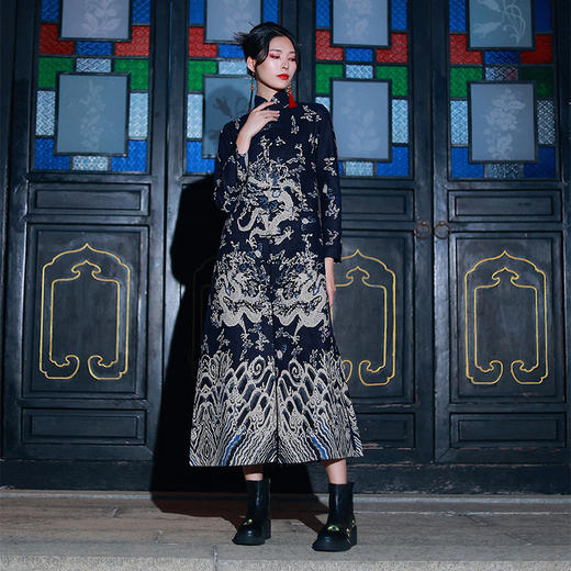 龙颜锦绣连衣裙  | 杨丽萍老师同款 | 红色大气藏蓝色端庄 | 现货加急发 商品图8