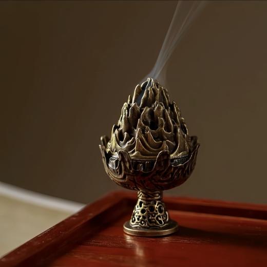 敦煌【迷你小香炉-博山炉】创意金属迷你小号香炉 家用室内茶道桌面禅意香炉摆件 商品图5