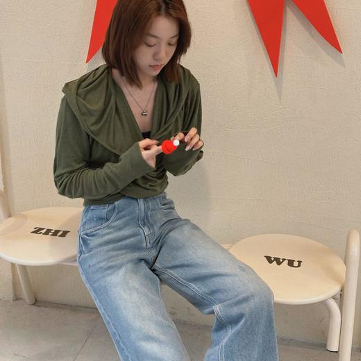 顺丰包邮22641洛诗琳松弛感九分做旧高腰阔腿牛仔裤四季款698 商品图4