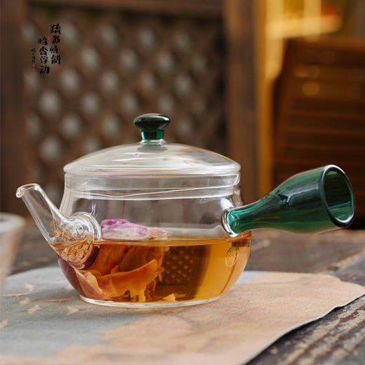 暗香疏影/淑仪侧把壶耐热高硼硅过滤一体玻璃泡茶壶小茶壶家用 商品图0