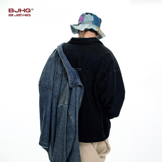 BJHG不计后果牛仔外套男春季2025新款设计感潮牌美式复古工装夹克 商品图2