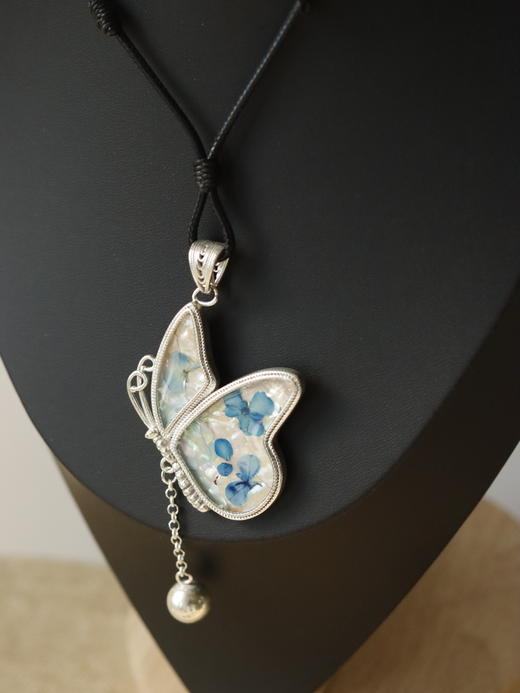 纯银押花吊坠项链（大） 商品图0