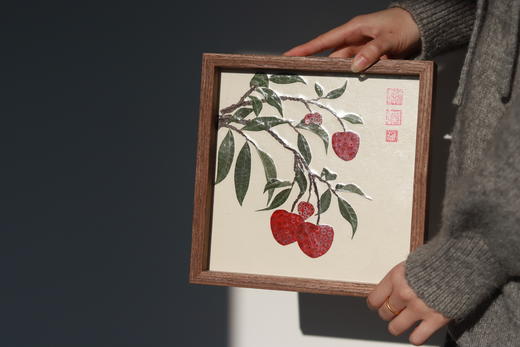 岭南荔枝图押花画框（中） 商品图2