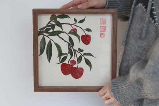 岭南荔枝图押花画框（中） 商品图1