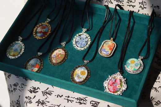 复古干花森系创意押花项链 商品图0