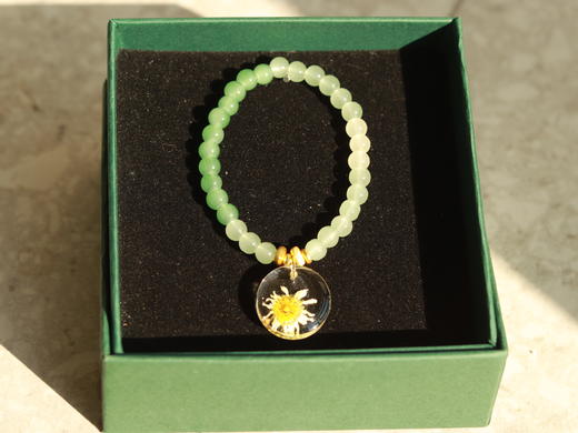 手作滴胶押花透明植物标本串珠手链 商品图2