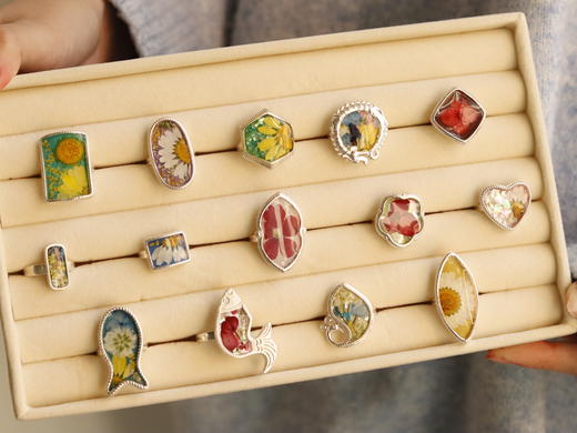 纯银押花戒指 商品图0