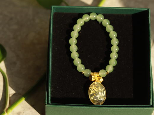 手作滴胶押花透明植物标本串珠手链 商品图4