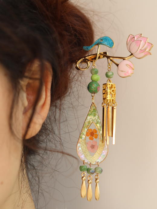 复古螺钿押花发饰 商品图0