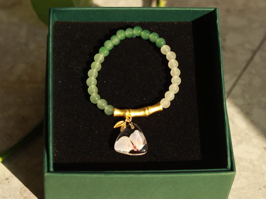 手作滴胶押花透明植物标本串珠手链 商品图1