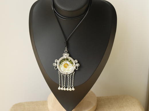 纯银押花吊坠项链（大） 商品图2