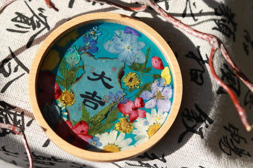 原木色复古圆形押花杯垫（三件包邮） 商品图2