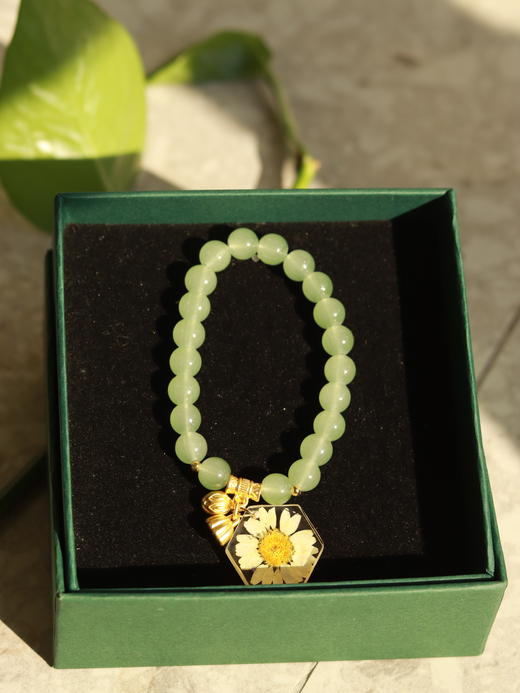 手作滴胶押花透明植物标本串珠手链 商品图3