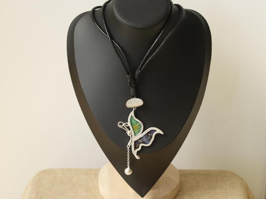 纯银押花吊坠项链（大） 商品图1