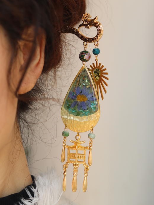 复古螺钿押花发饰 商品图4