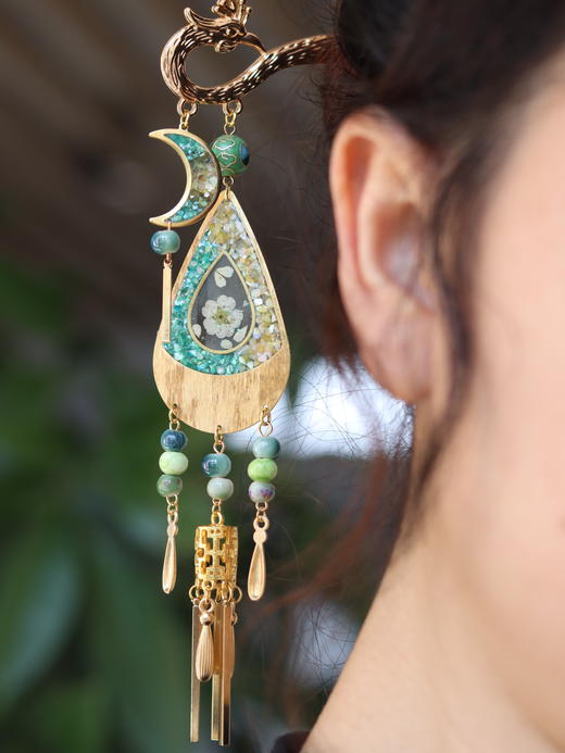 复古螺钿押花发饰 商品图2